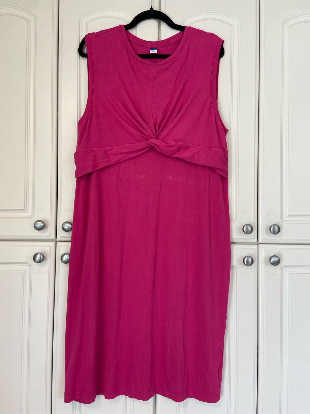 Old Navy Sleeveless Twist-Front Magenta Midi Dress